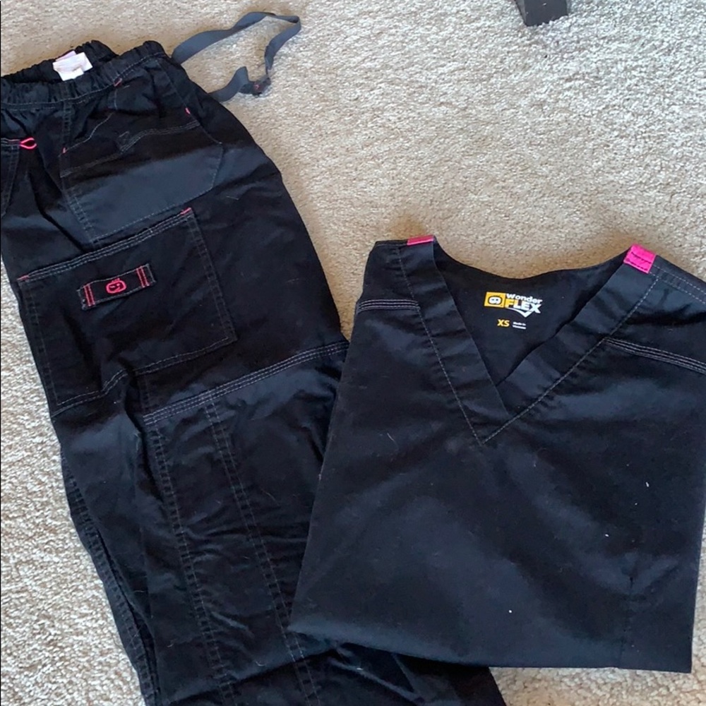 WonderFlex Black and Pink New Scrubs